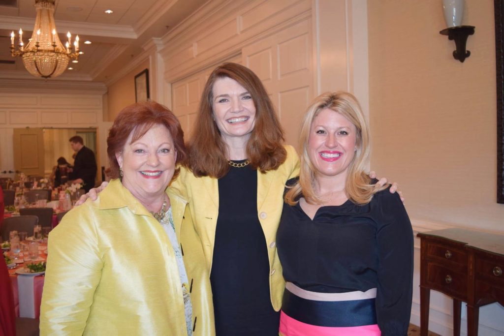 Anne Clayton, Jeanette Walls and Grace Clayton attended the annual Reaching New Heights Luncheon to benefit nonprofit Cumberland Heights April 4, 2017 at Nashville’s Hillwood Country Club